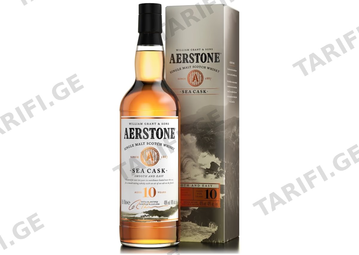 შოტლანდიური ერთალაოიანი ვისკი Aerstone Sea Cask, 10 წლიანი - 0.7L