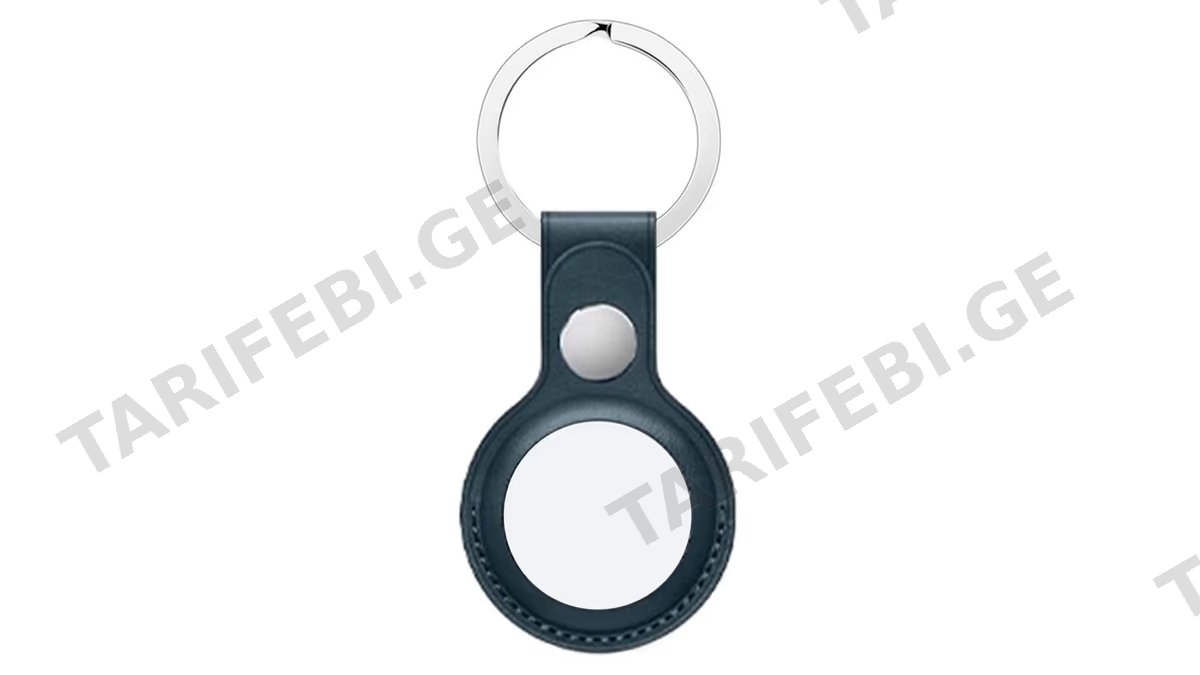 AirTag Case Leather Key Ring - Blue