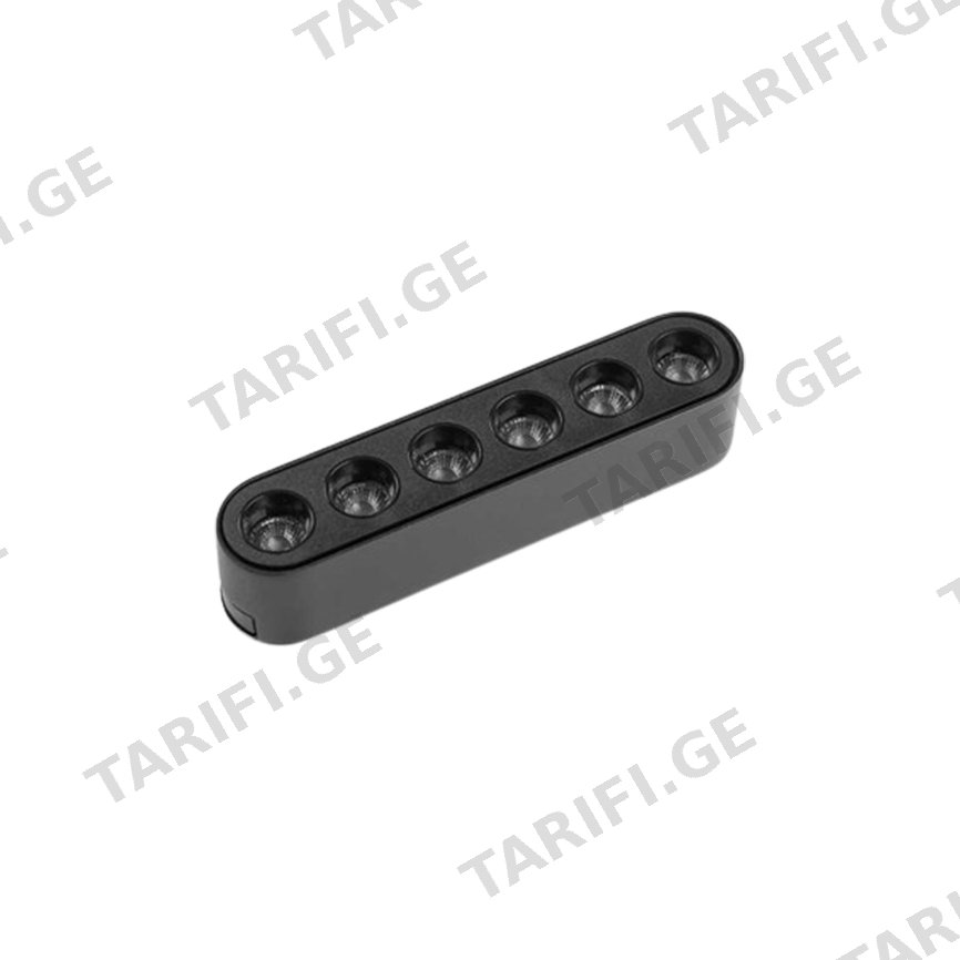 არხის სანათი New Light UT25-GLR 6W 3000K შავი