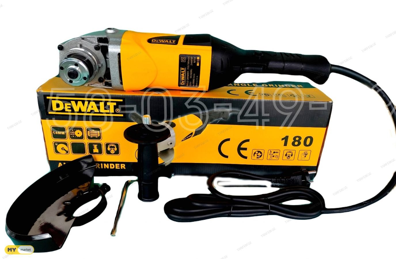 სიჩქარეებიანი ბალგარკა DEWALT 1800W / 180მმ