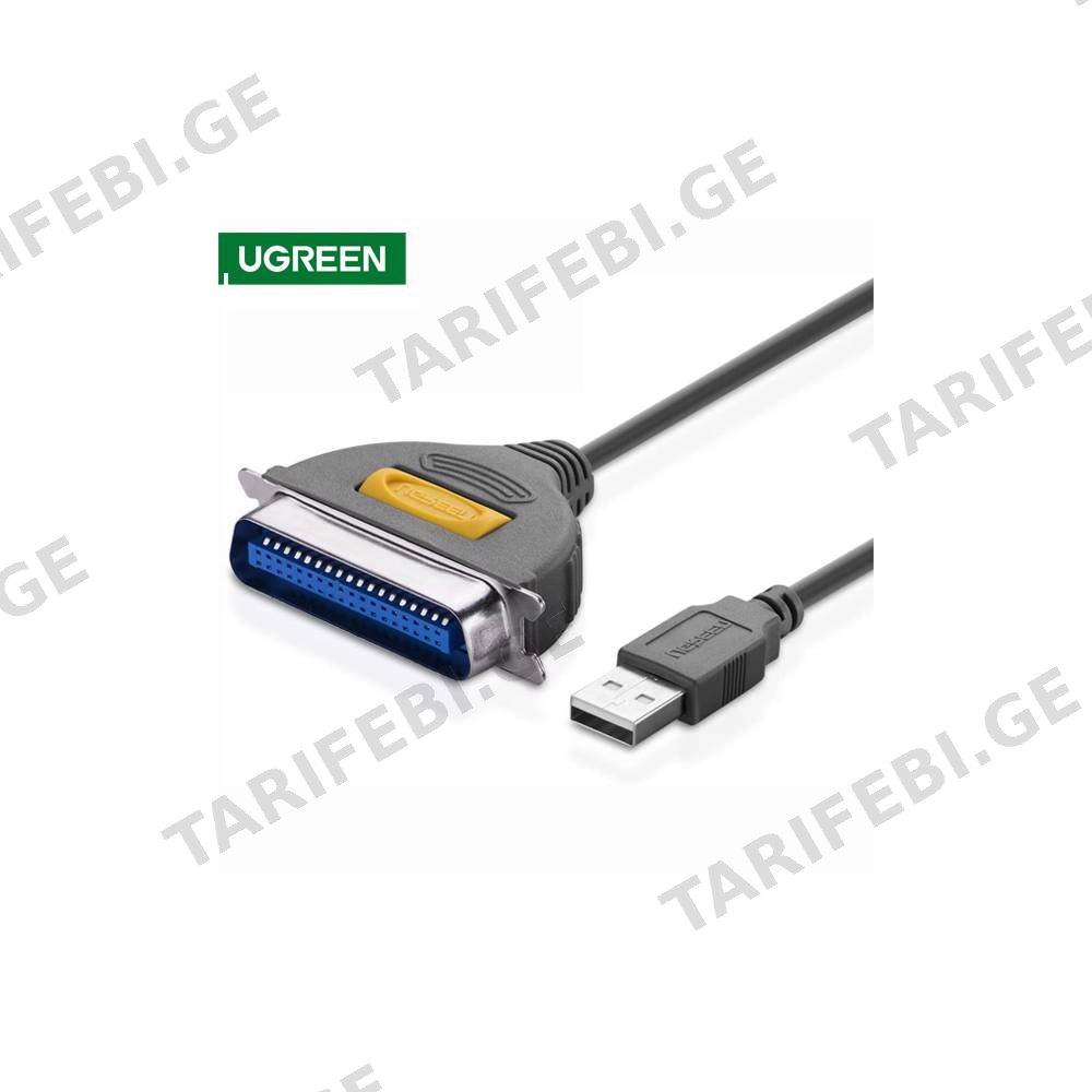 პრინტერის კაბელი UGREEN CR124 (20225) USB to CN36 IEEE1284 Parallel Printer Cable 2m