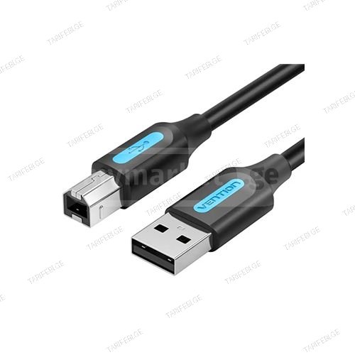 პრინტერის კაბელი - Vention USB 2.0 1.5მ Black PVC Type