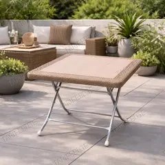 ბაღის დასაკეცი მაგიდა 2000999957109 VOLO METAL TABLE 80x80 2K BROWN