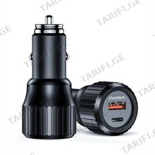 Choetech TC0010 63W USB-C and USB-A Car Charger მანქანის დამტენი