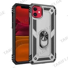 iPhone 11 Sofia Ring Case სილიკონის ქეისი ბეჭდით - ვერცხლისფერი