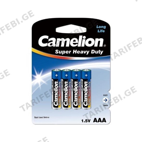 ელემენტი Camelion Super Heavy Duty AAA მარილოვანი 4 ც