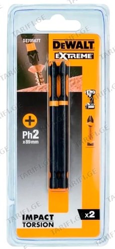 ბიტა დარტყმითი DeWalt Impact Torsion DT70567T-QZ PH2 85 მმ 2 ც