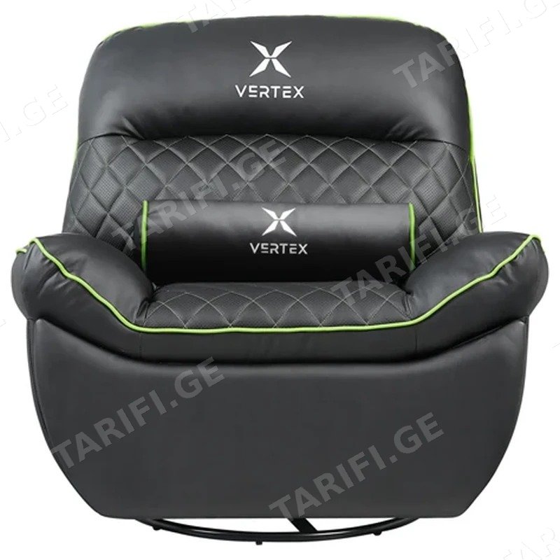 გეიმინგ სავარძელი VERTEX THRONE GAMING SOFA შავი/მწვანე PVC შავი & მწვანე