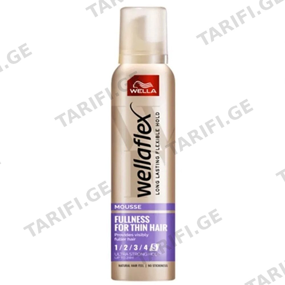 WELLA Wellaflex Fullness მუსი თხელი თმისთვის 200 მლ (ველა)