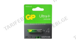 G-Tech GP AAAx4 Ultra+ Alkaline Battery - 4 ცალი