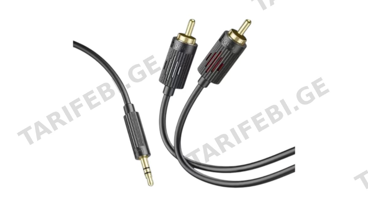 Hoco. UPA28 AUX 3.5mm to RCA Audio Adapter Cable(Black)