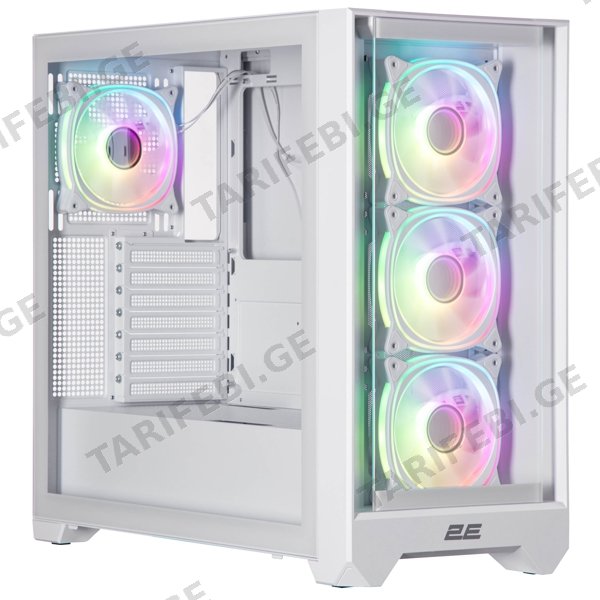 კომპიუტერის ქეისი 2E 2E-G2302W DOMINATOR PRO, COMPUTER CASE, MIDT, ATX, MINI-ITX, MICRO-ATX, 2XUSB3.0, USBTYPE-C, WHITE