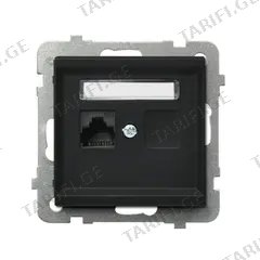 როზეტი კომპიუტერის Ospel Sonata GPK-1R/K/m/33 RJ45 Cat 5e 1 განყოფილებიანი შავი