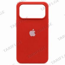 iPhone 17 Pro Silicone Case Dark Red მობილური ტელეფონის ქეისი