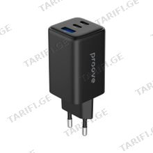 Wall Charger Proove Pocket GaN 65W (2*Type-C + USB) black