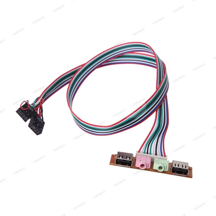 Computer Case Front Panel mounted cable USB/audio interface