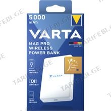 VARTA Mag Pro Wireless Power Bank 5000 პორტატული დამტენი