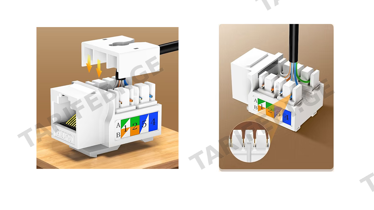 Kingda KJ2010UC6 ინტერნეტის როზეტი internet Cat6 Network RJ45 Modules (5883)