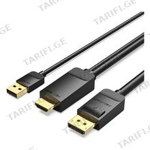 VENTION ABJBH HDMI-A Male to DP Male HD Cable 2M Black (HDMI to DP)