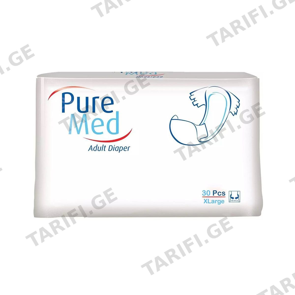 მოზრდილთა საფენები Xl 30 ცალი 9921 პიურმედი - Puremed