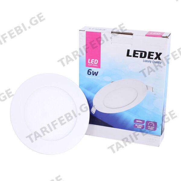 LED პანელური სანათი მრგვალი 6w 6500K LINUS