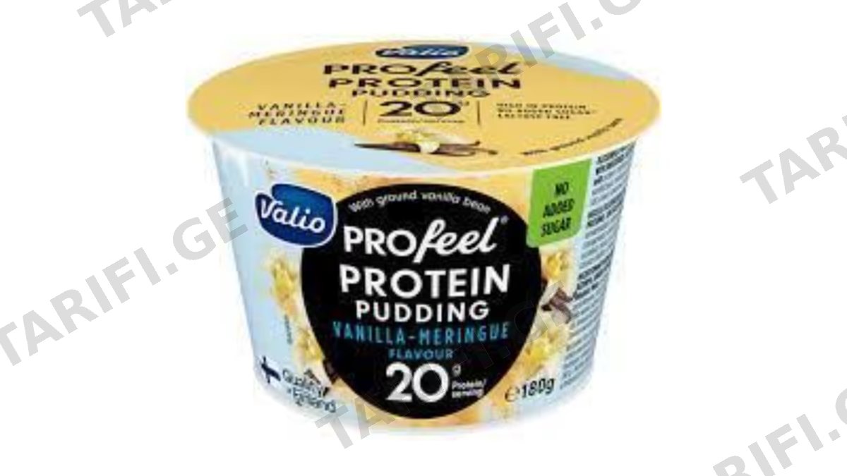 პროტეინის პუდინგი/Valio/ "Profeel" ვანილის მირინგით 0.2% /უშაქრო, ულაქტოზო 6*180 გრ
