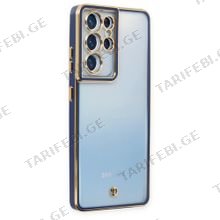 Samsung Galaxy S21 Ultra Liva lense Case სილიკონის ქეისი - ლურჯი