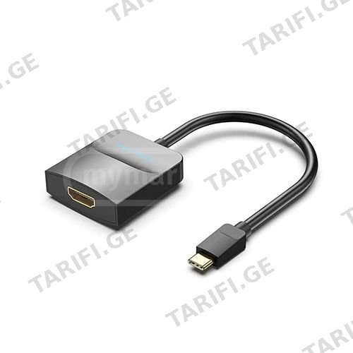 გადამყვანი - Type-C To HDMI Adapter 0.15მ Black ABS Type Ven
