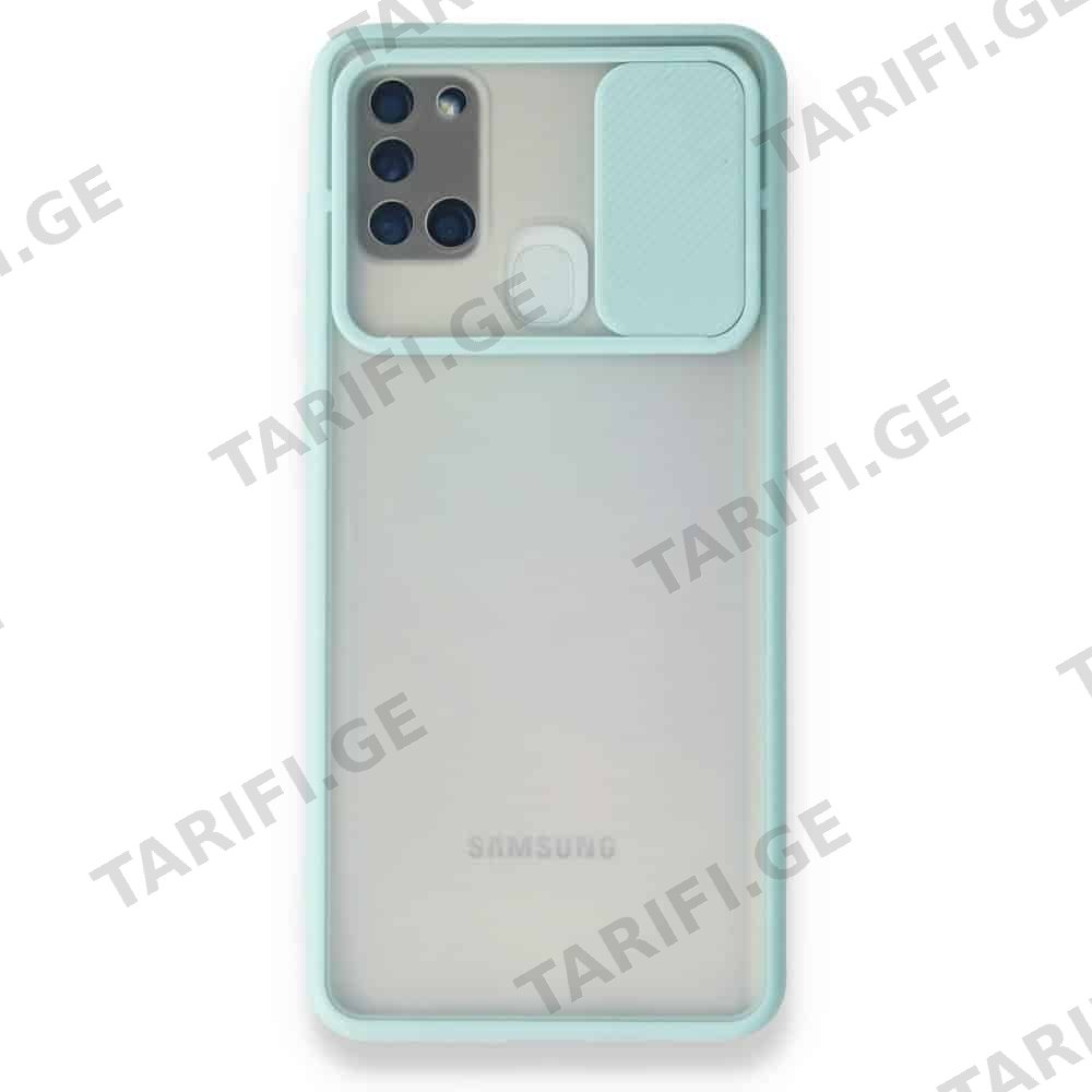 Samsung Galaxy A21S Palm Camera Sliding Silicone Case კამერის დაცვით ქეისი