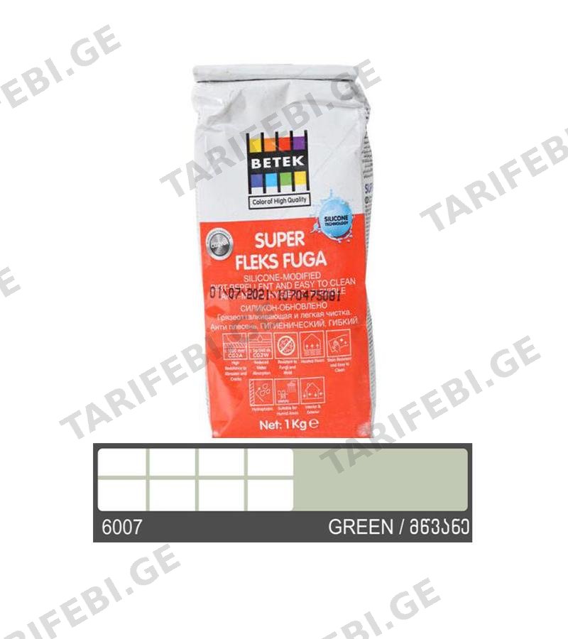 ფუგა სილიკონით BETEK SUPER FLEKS FUGA 1კგ. ფერი : 6007 GREEN