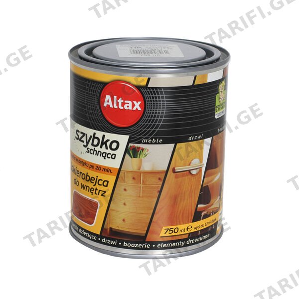 0.75ლ ხის ლაქი შიდა სამუშაოების ტიკი ALTAX
