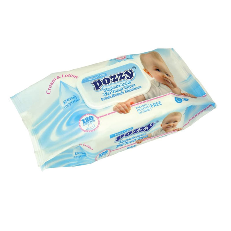 ლეირა სველი ბავშვის ხელსახოცი POZZY ლურჯი 120 ც