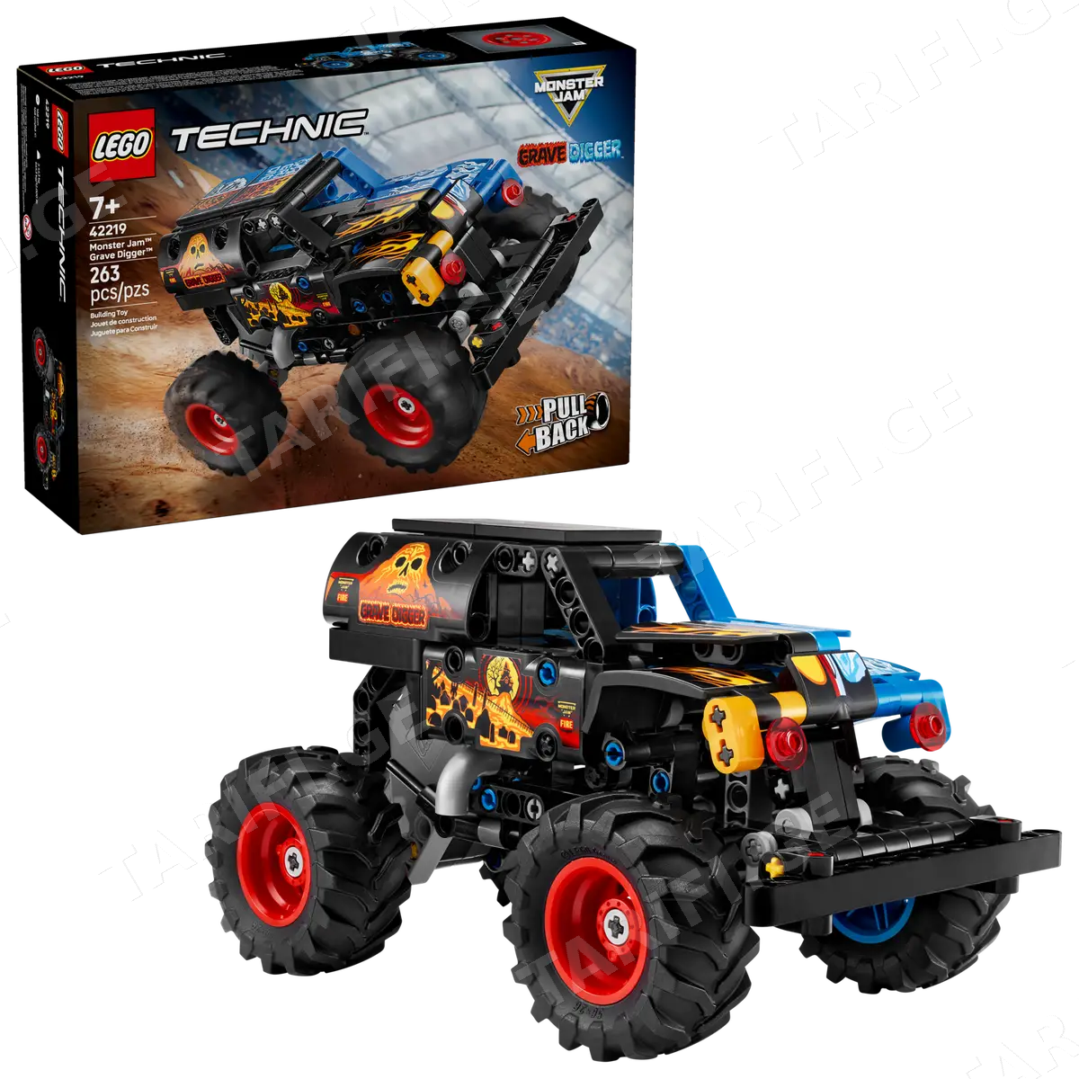 ასაწყობი კონსტრუქცია MONSTER JAM™ GRAVE DIGGER™ FIRE AND ICE 42219 | TECHNIC