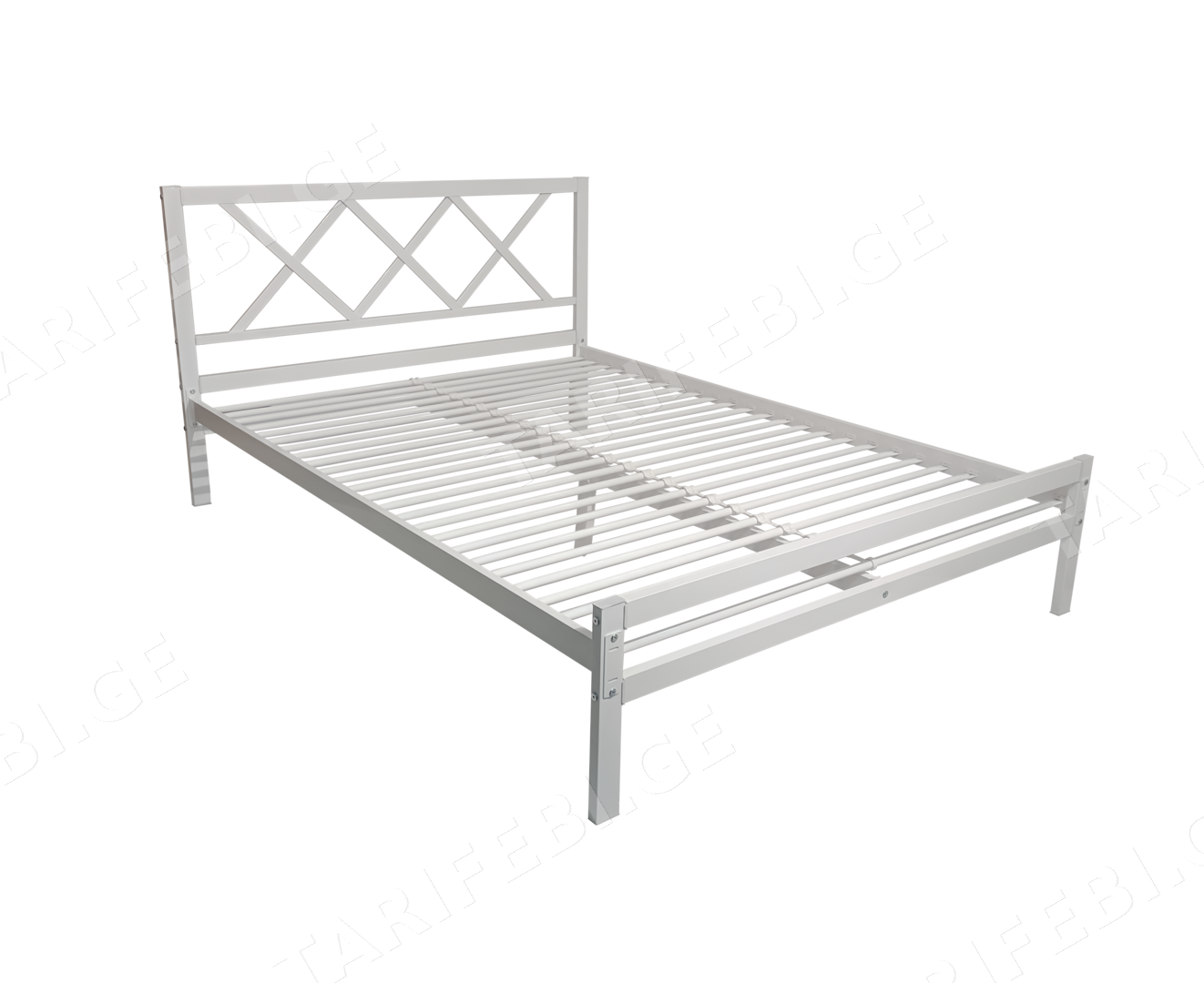 ორადგილიანი მეტალის საწოლი თეთრი 140*200 (MM1055)