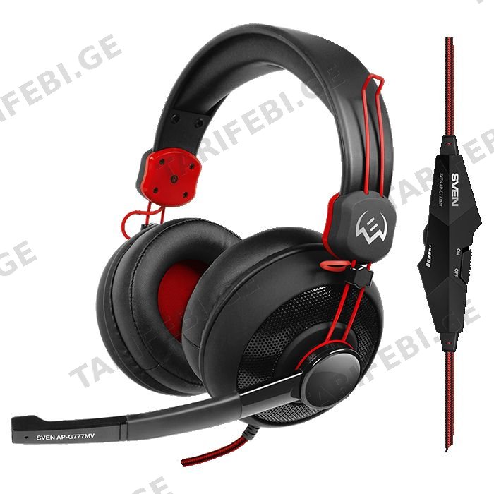 ყურსასმენი Sven AP-G777MV black-red