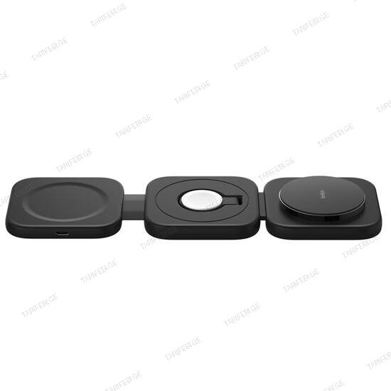 Belkin 3-in-1 Travel Wireless Charging Pad with Qi2 Magnetic 15W WIZ024hqBK Black