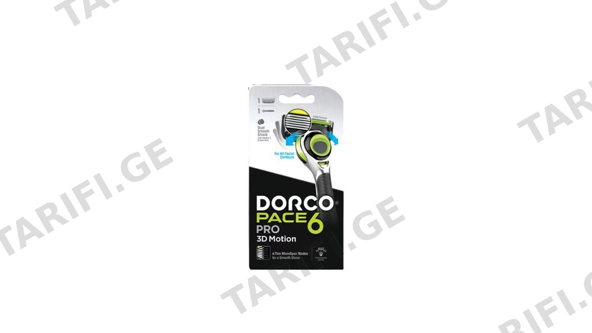 DORCO კაცის დანადგ.საპარსი 6პ+2კარტ