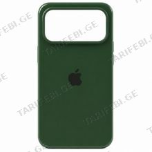 iPhone 17 Pro Silicone Case Green მობილური ტელეფონის ქეისი