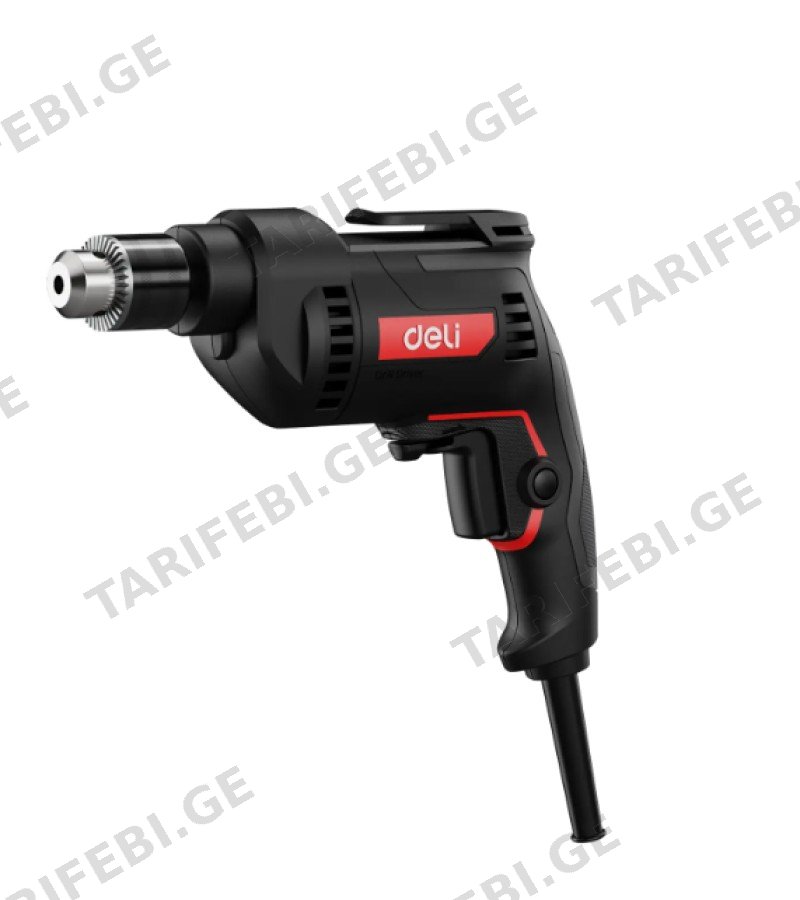 ელ. დრელი 500w 10mm RED DE-DZ10-2E მწარ. deli