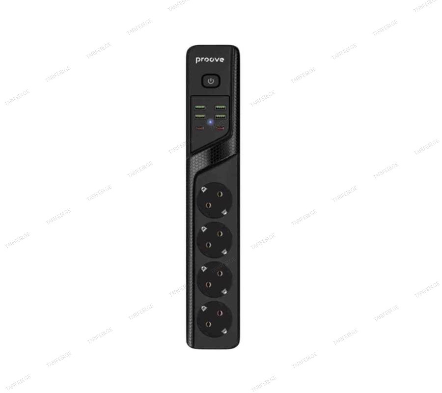 Power Strip Proove Power Socket P-04 (4 sockets + 4 USB + 2 Type-C) 2М black