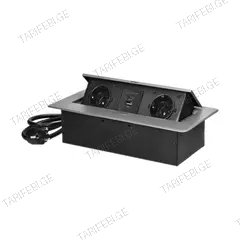 დამაგრძელებელი მაგიდის ORNO 2 1.5მ Schuko USB-A C ვერცხლისფერი