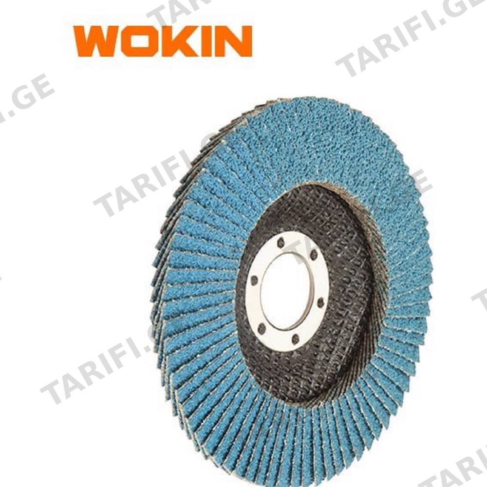 სახეხი დისკი Wokin 775808, 115×22.2mm, Zirconia Oxide Flap Disc, Blue