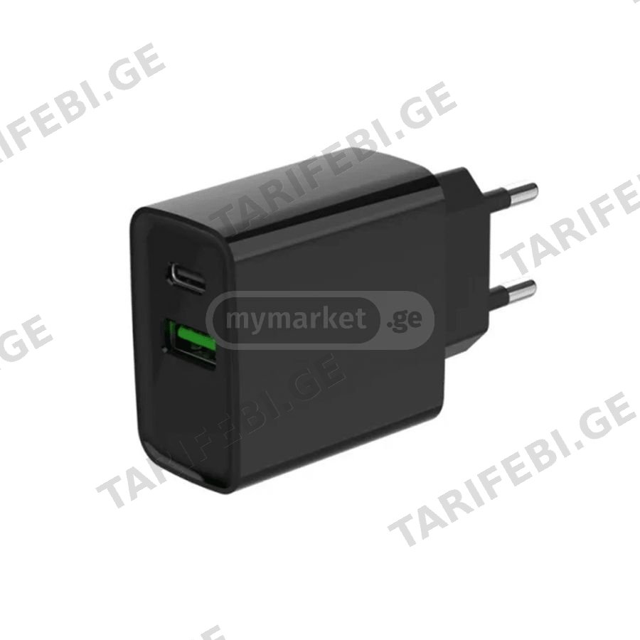 Gembird TA-UC-PDQC20-01-BK 2-port 20W USB Fast Charger Black