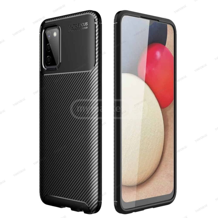 კარბონის ქეისი Samsung Galaxy A02S Focus Carbon Case - შავი
