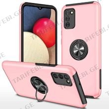 Samsung Galaxy A02S Elit Ring Case სილიკონის ქეისი ბეჭდით - ვარდისფერი