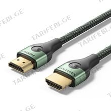 VENTION ALOGG Cotton Braided Ultra Thin HDMI-A Male to Male HD Cable 8K 1.5M Green Aluminum Alloy Type HDMI კაბელი