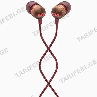 ყურსასმენი HOUSE OF MARLEY EM-JE041-RD SMILE JAMAICA IN-EAR HEADPHONES WITH REMOTE AND MICROPHONE RED