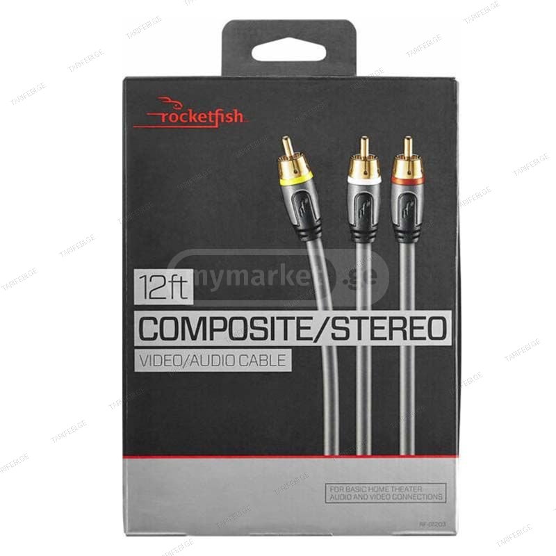 Rocketfish 12ft Composite/Stereo Video/Audio Cable