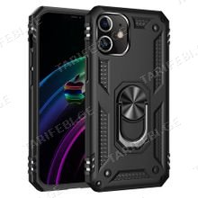 iPhone 12 Sofia Ring Case სილიკონის ქეისი ბეჭდით - შავი