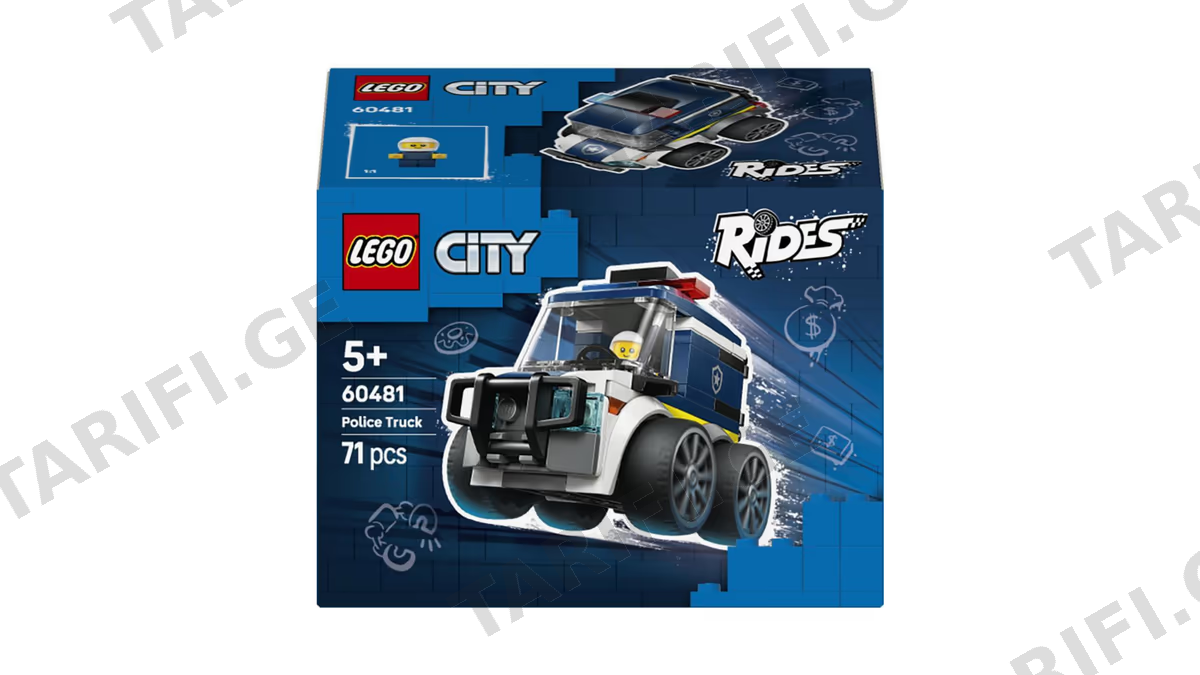 ასაწყობი კონსტრუქცია Lego 60481, City Rides – Police Truck, Prefabricated Construction